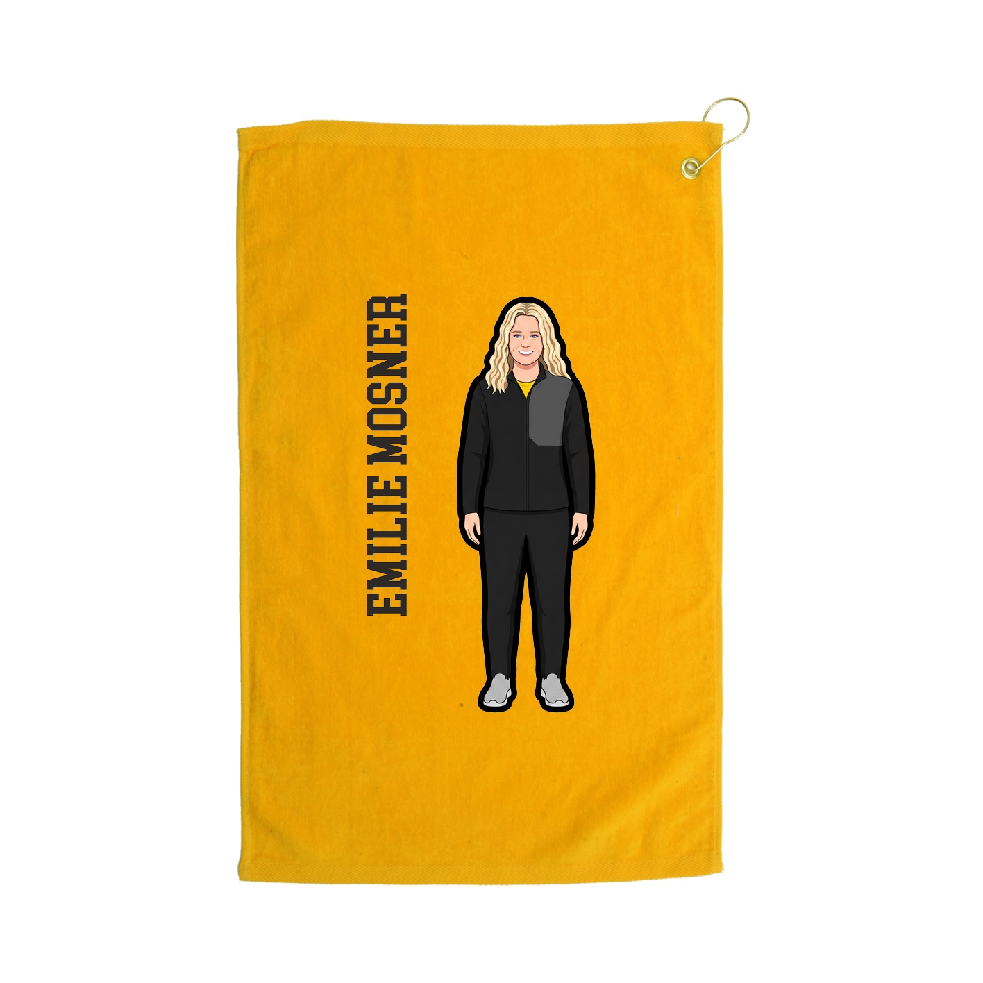 Golf Towel — Name Vertical in Gold