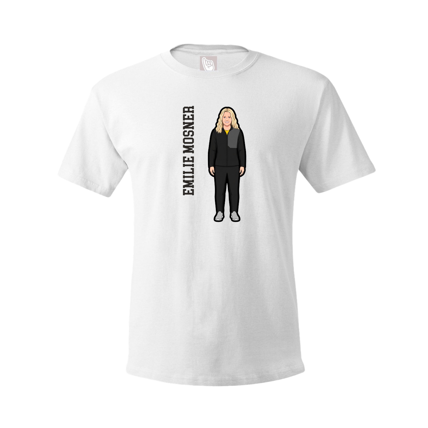 Youth Tee — Name Vertical in White