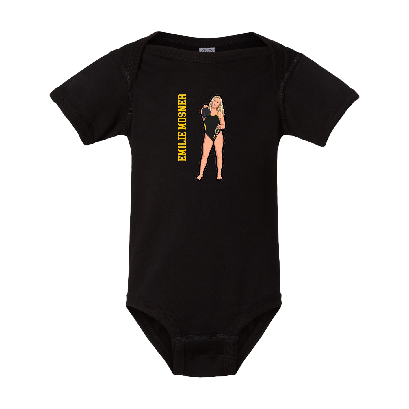 Baby Onesie — Name Vertical in Black