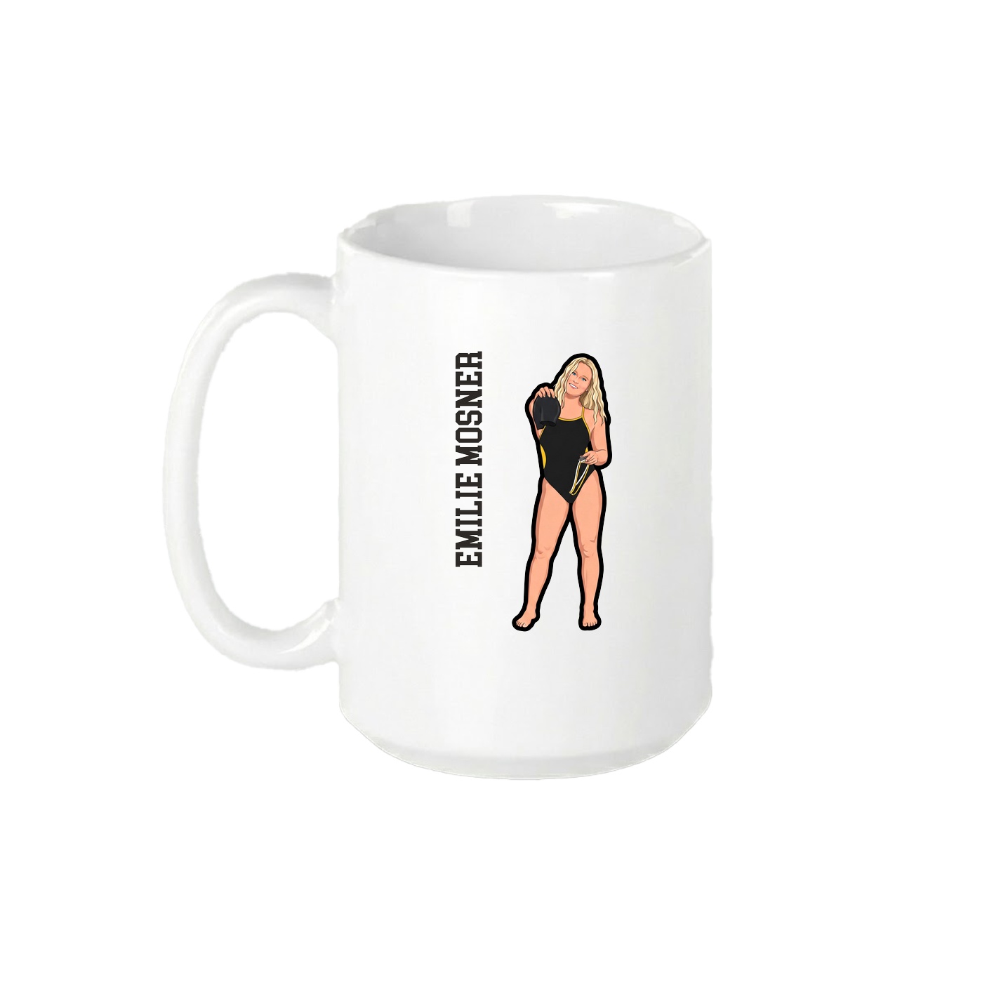 15oz Coffee Mug — Name Vertical in White
