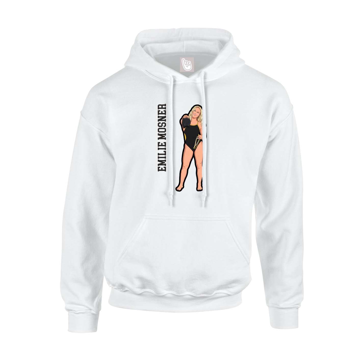 Youth Hoodie — Name Vertical in White