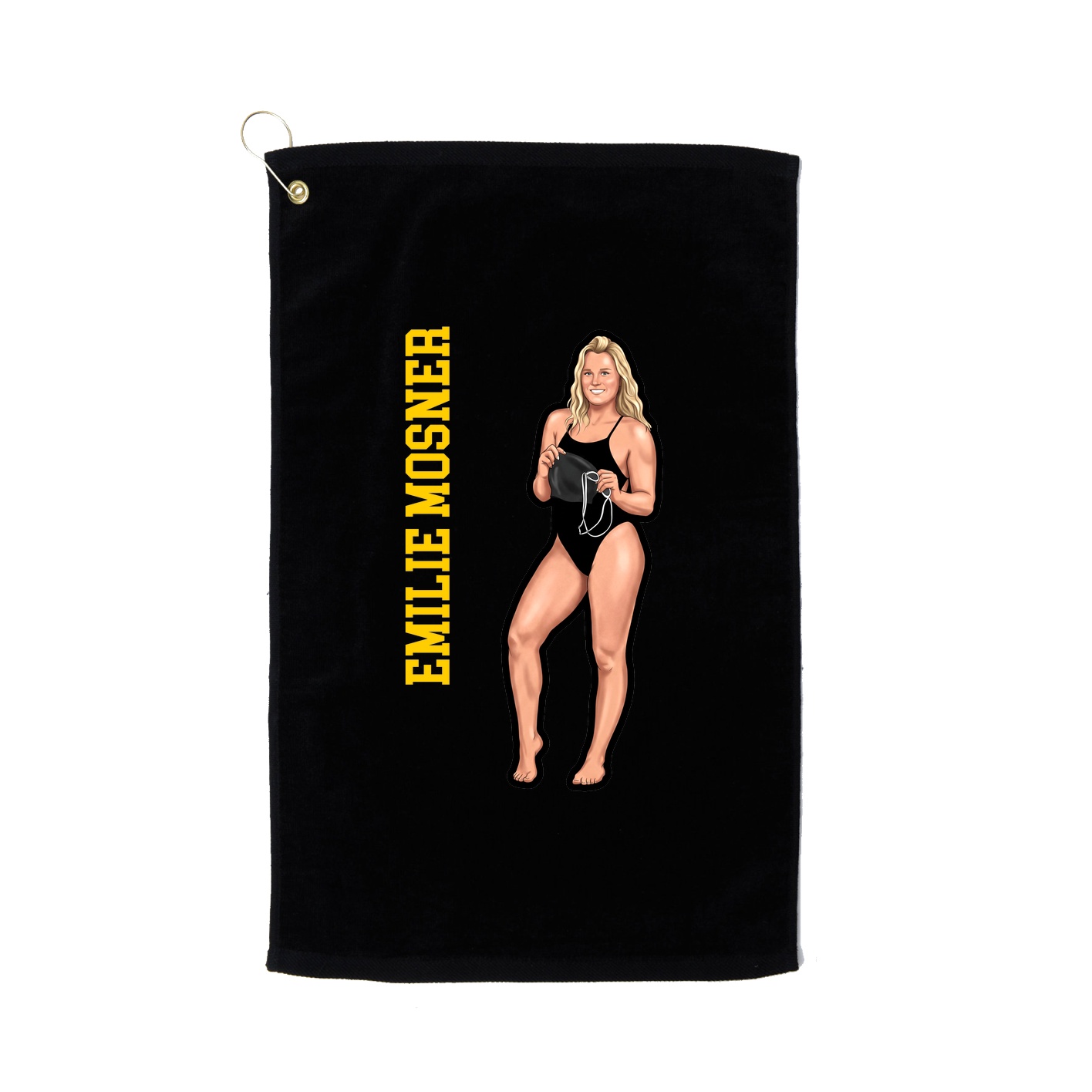 Golf Towel — Name Vertical in Black