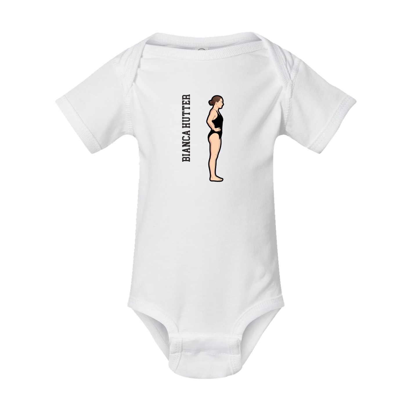 Baby Onesie — Name Vertical in White