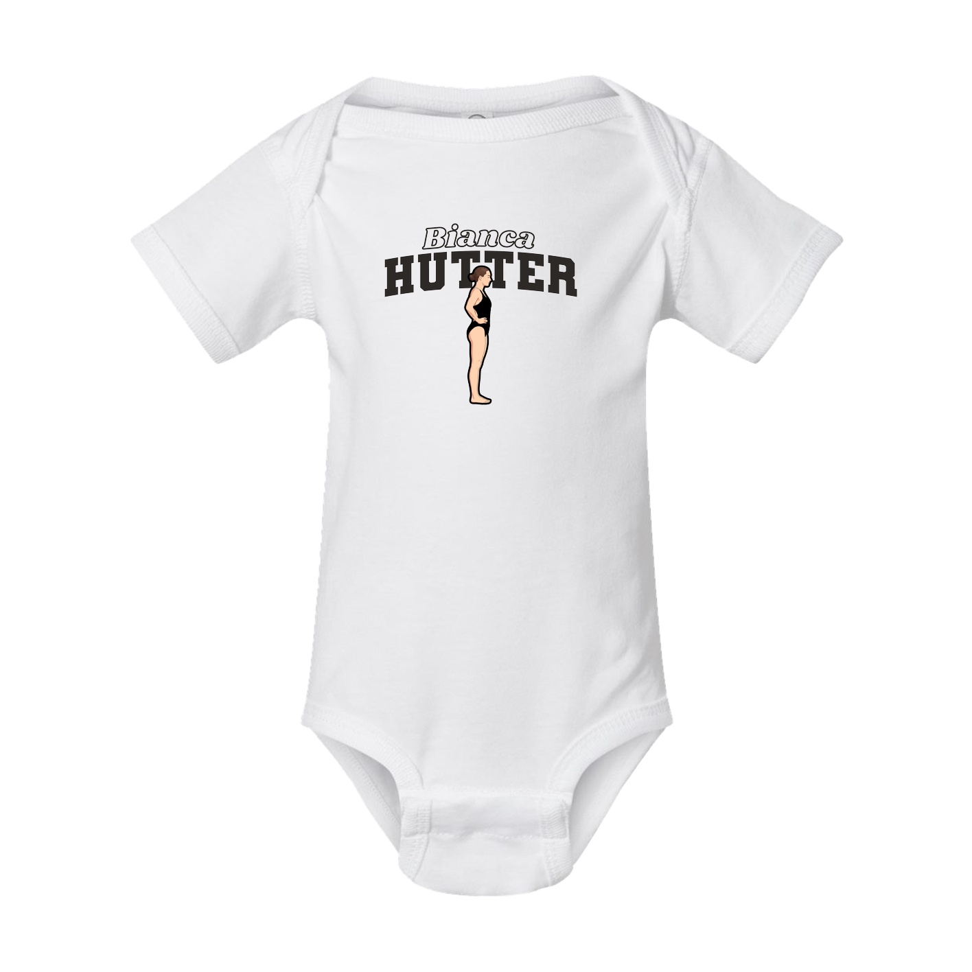 Baby Onesie — Name Arch in White