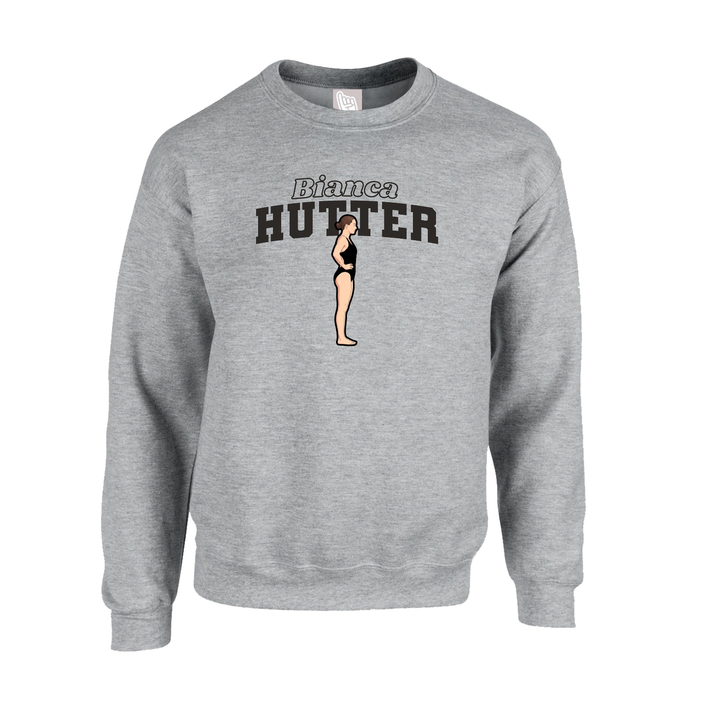 Fleece Crew — Name Arch in Grey