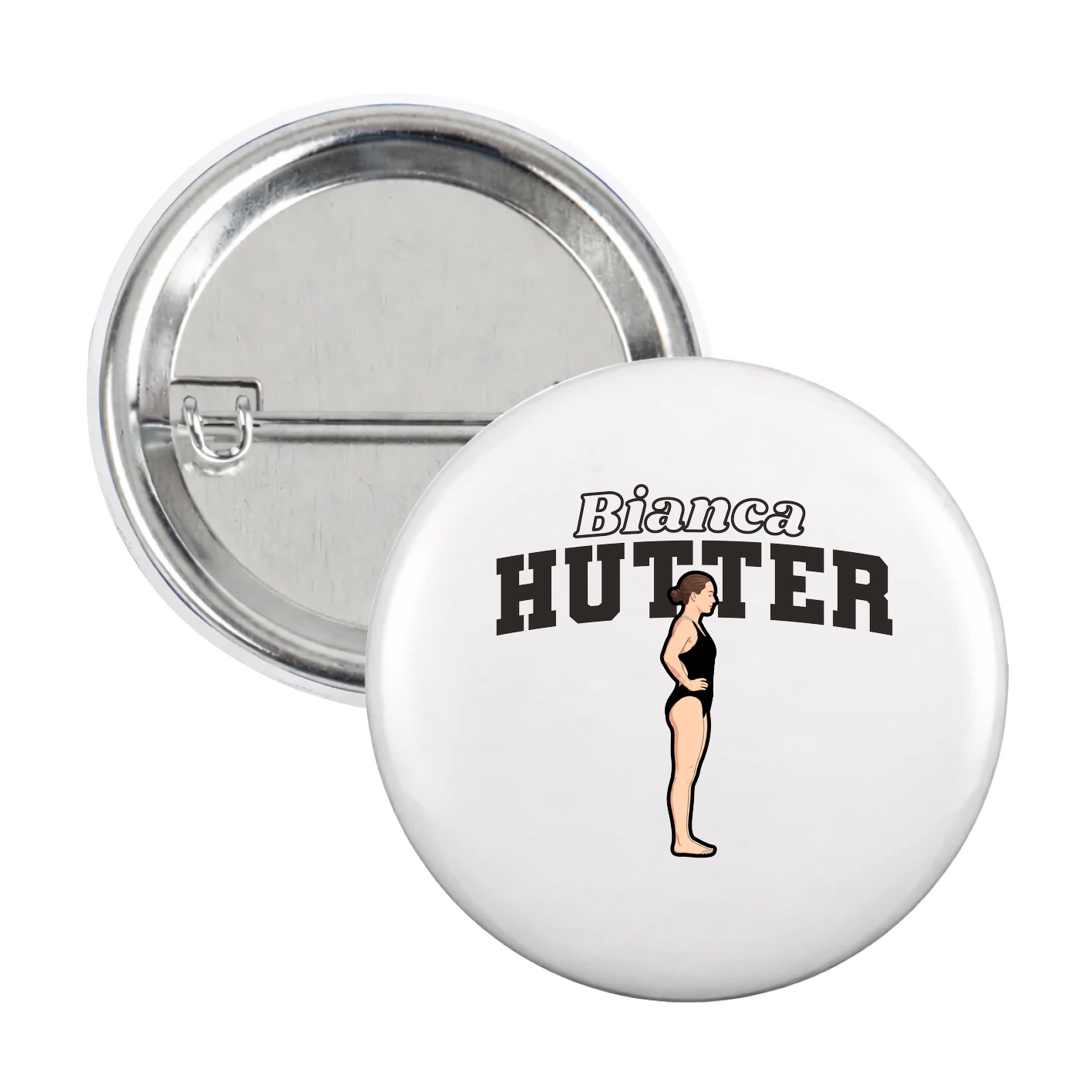 Game Day Button — Name Arch in White