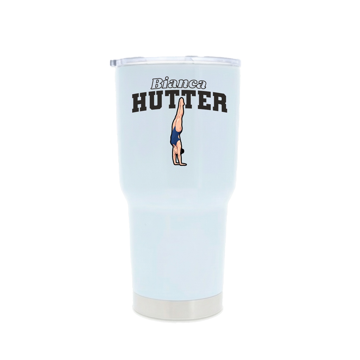 30oz Stainless Steel Tumbler — Name Arch in White