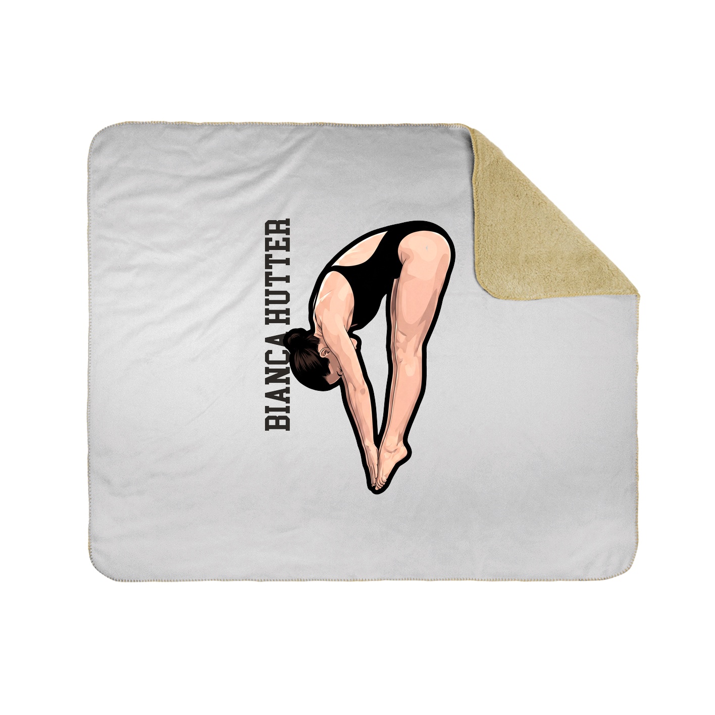 Throw Blanket — Name Vertical in White