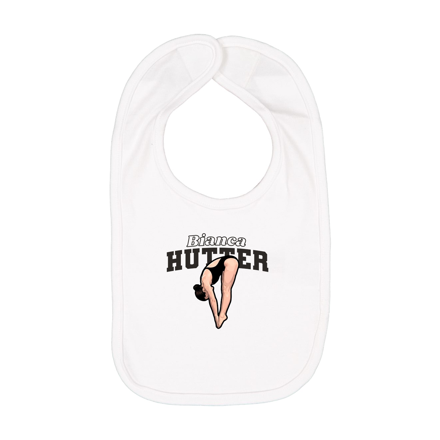 Infant Bib — Name Arch in White