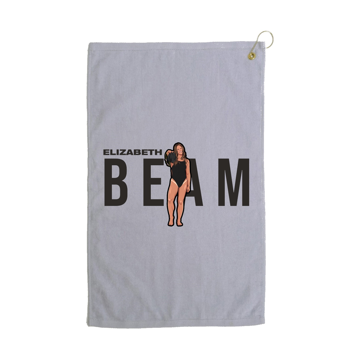 Golf Towel — Player Name in Grey