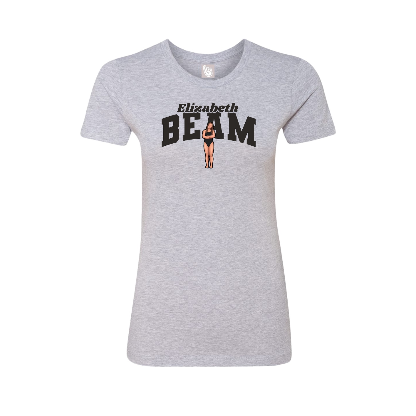 Fitted Women's Tee — Signature Arch in Grey