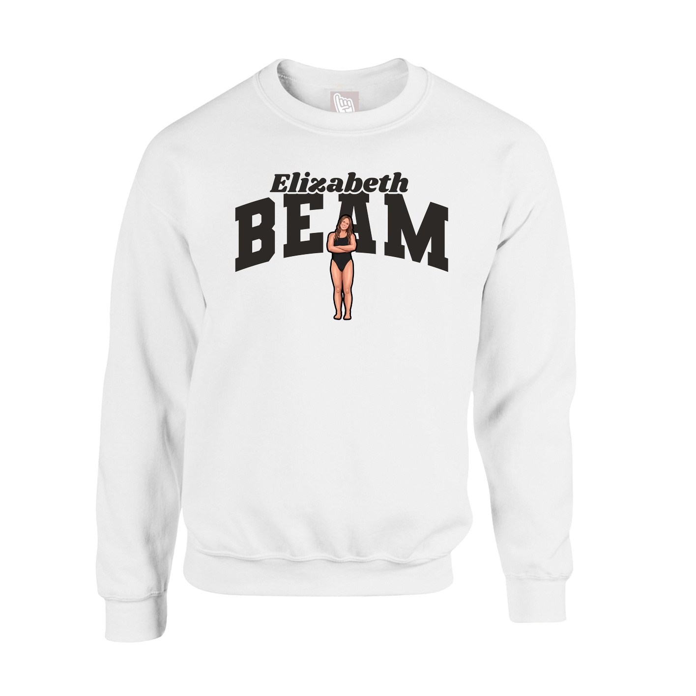 Fleece Crew — Signature Arch in White