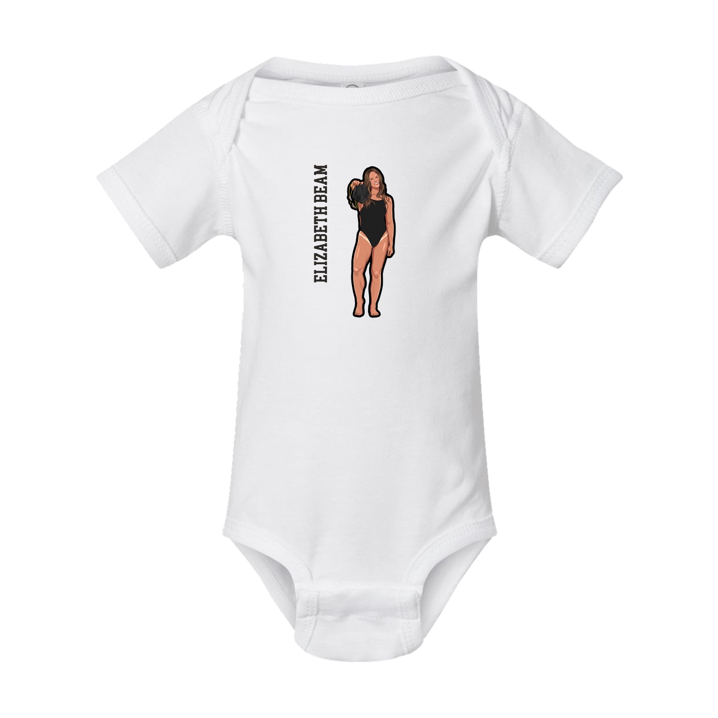 Baby Onesie — Name Vertical in White
