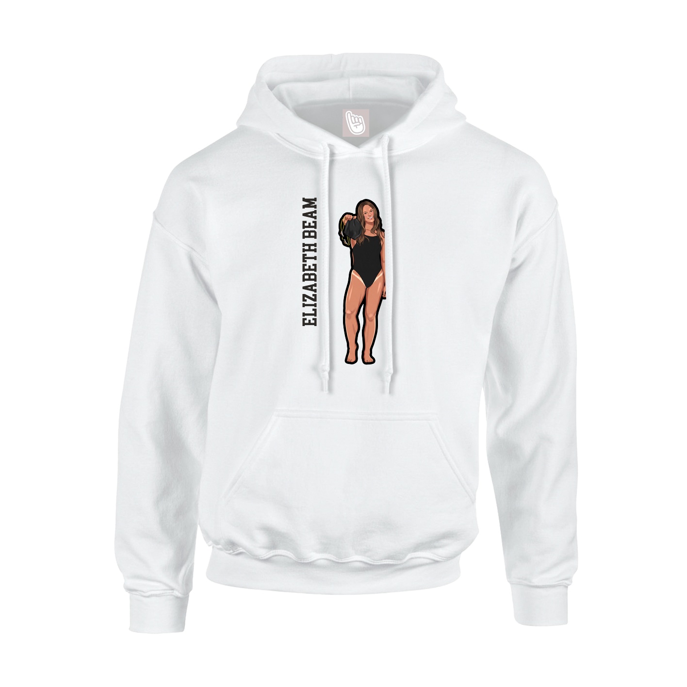 Hoodie — Name Vertical in White
