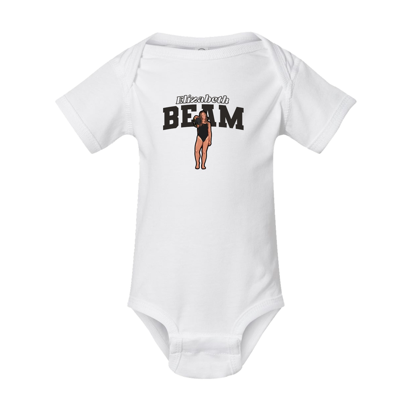 Baby Onesie — Name Arch in White