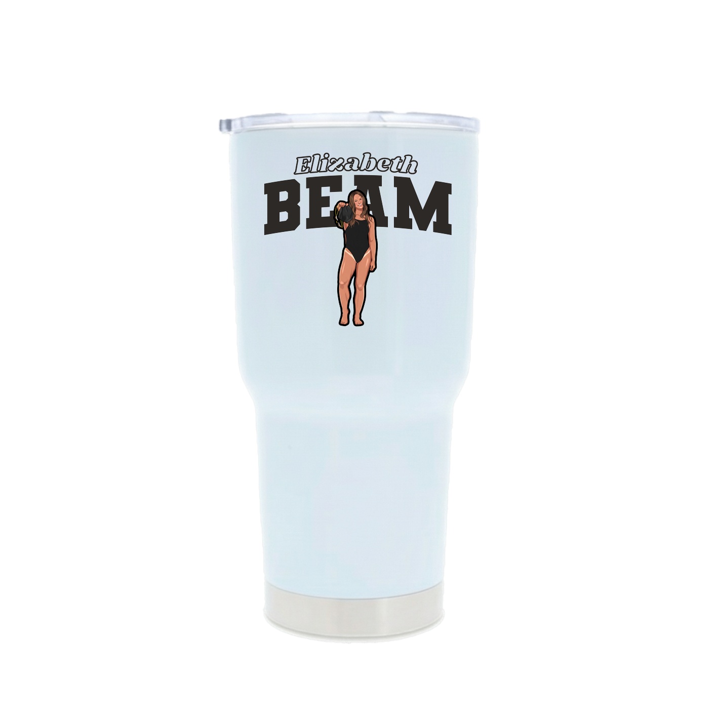 30oz Stainless Steel Tumbler — Name Arch in White