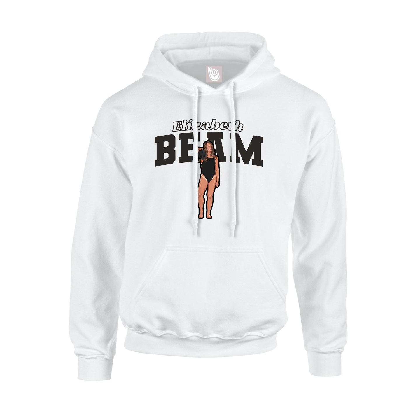 Youth Hoodie — Name Arch in White