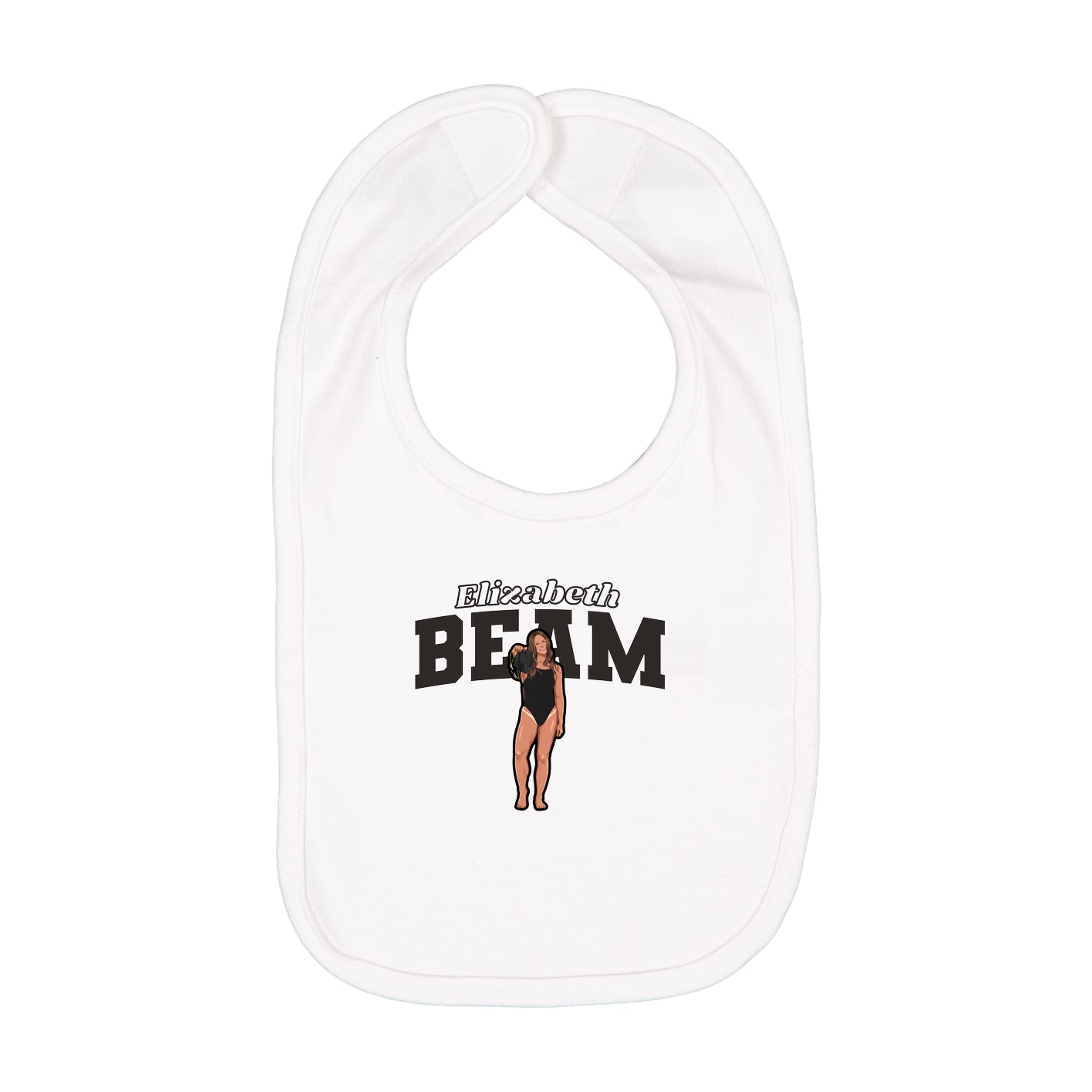 Infant Bib — Name Arch in White