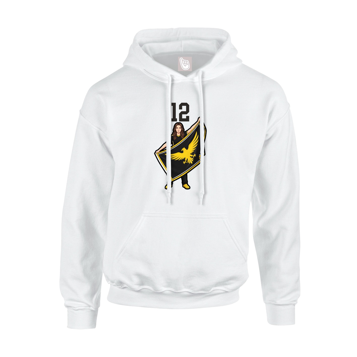 Youth Hoodie — Number Top in White
