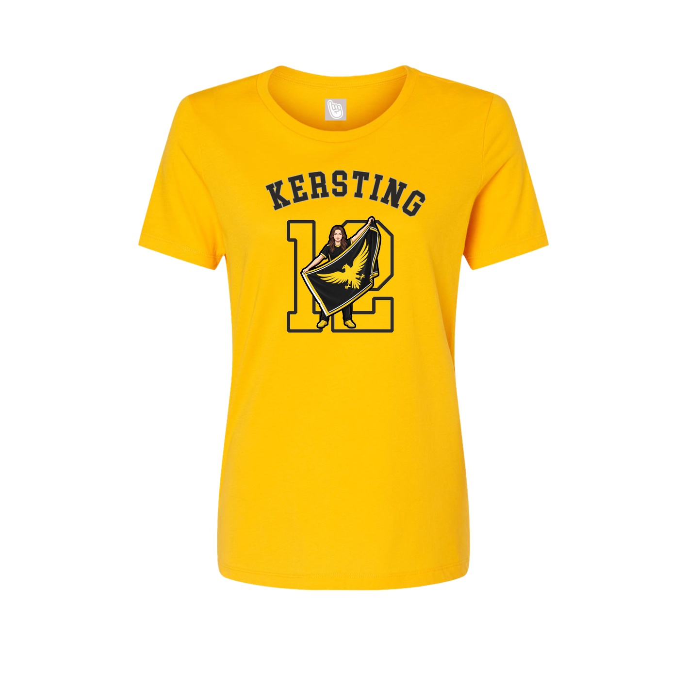Fitted Women's Tee — Shirsey Arch in Gold
