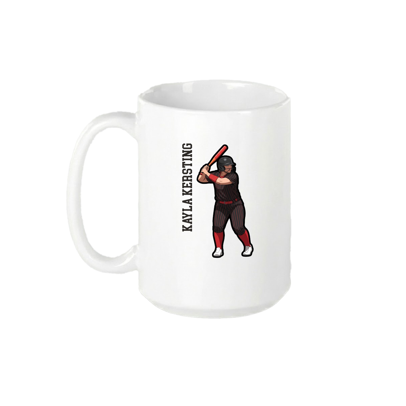 15oz Coffee Mug — Name Vertical in White
