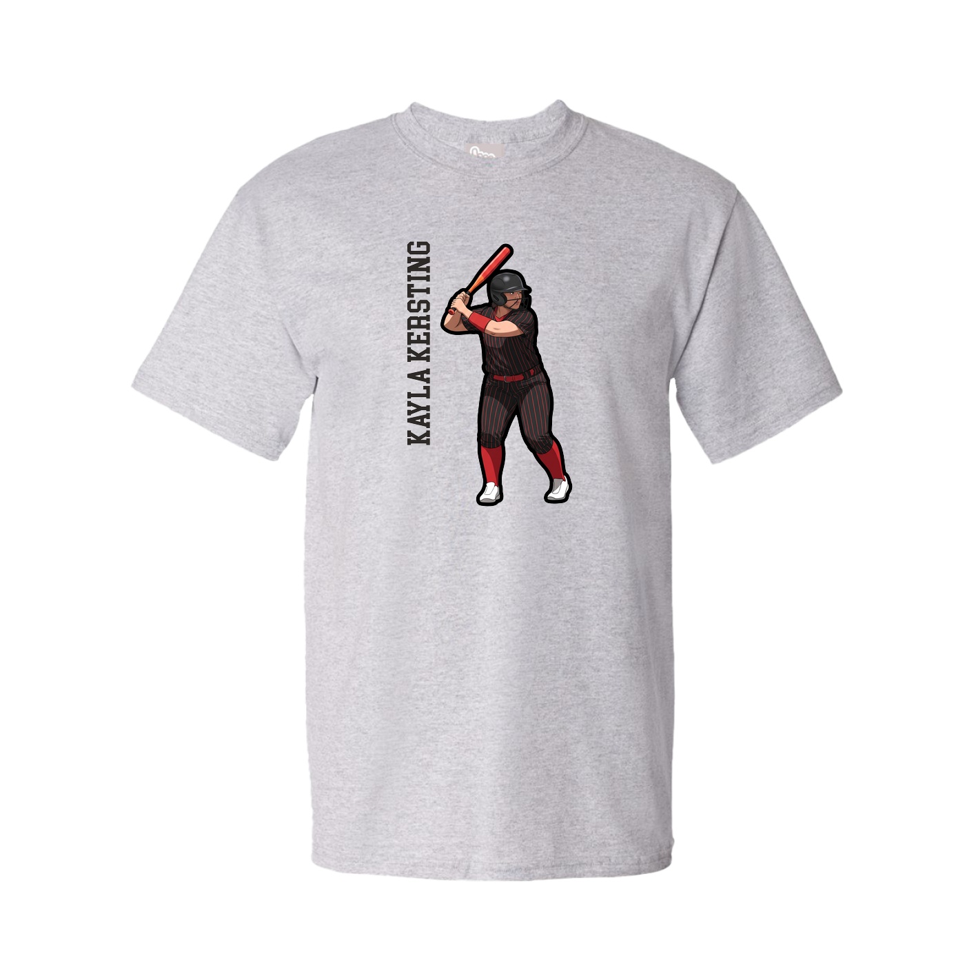 Tee — Name Vertical in Grey