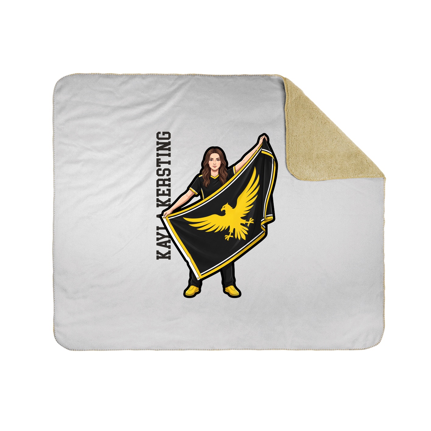 Throw Blanket — Name Vertical in White