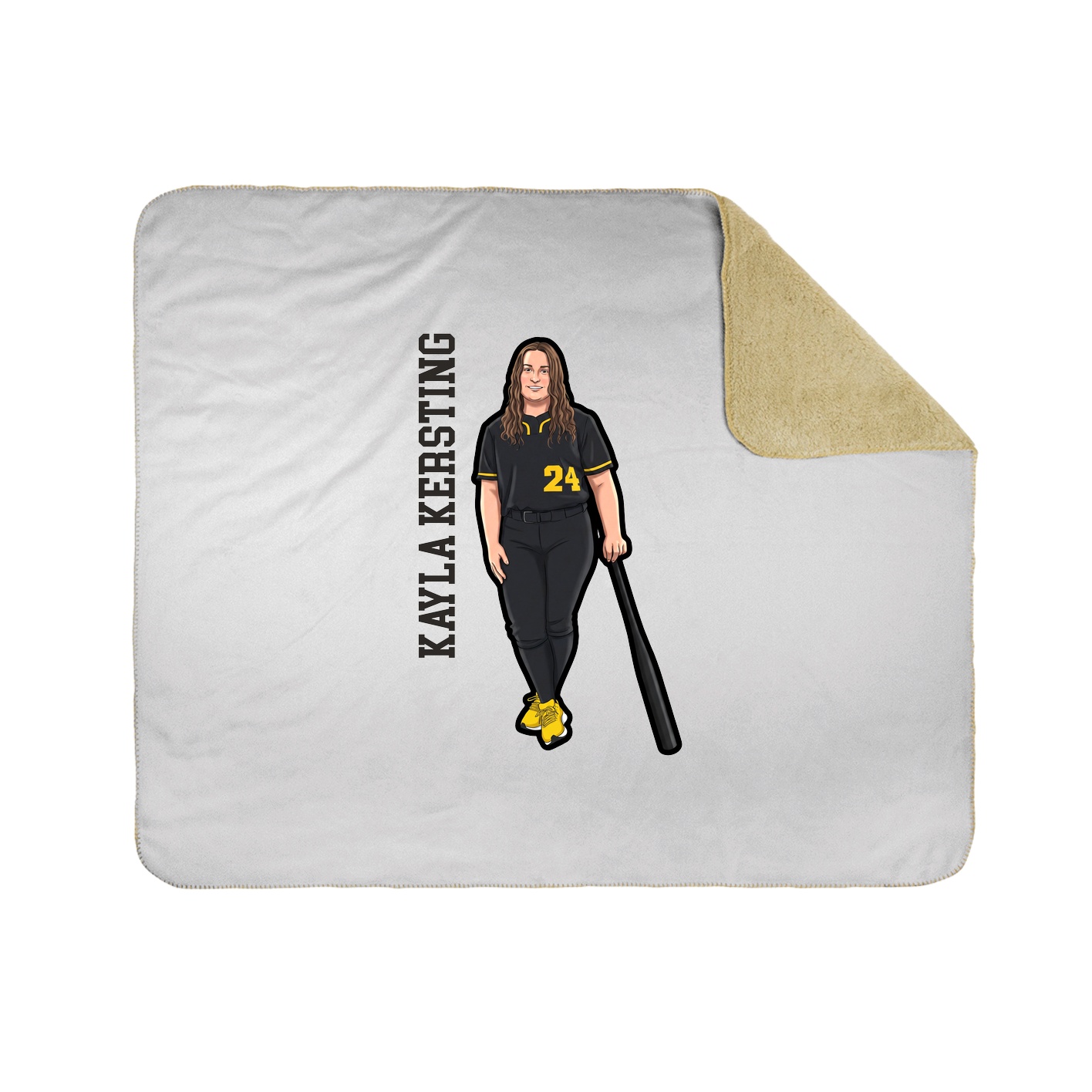 Throw Blanket — Name Vertical in White