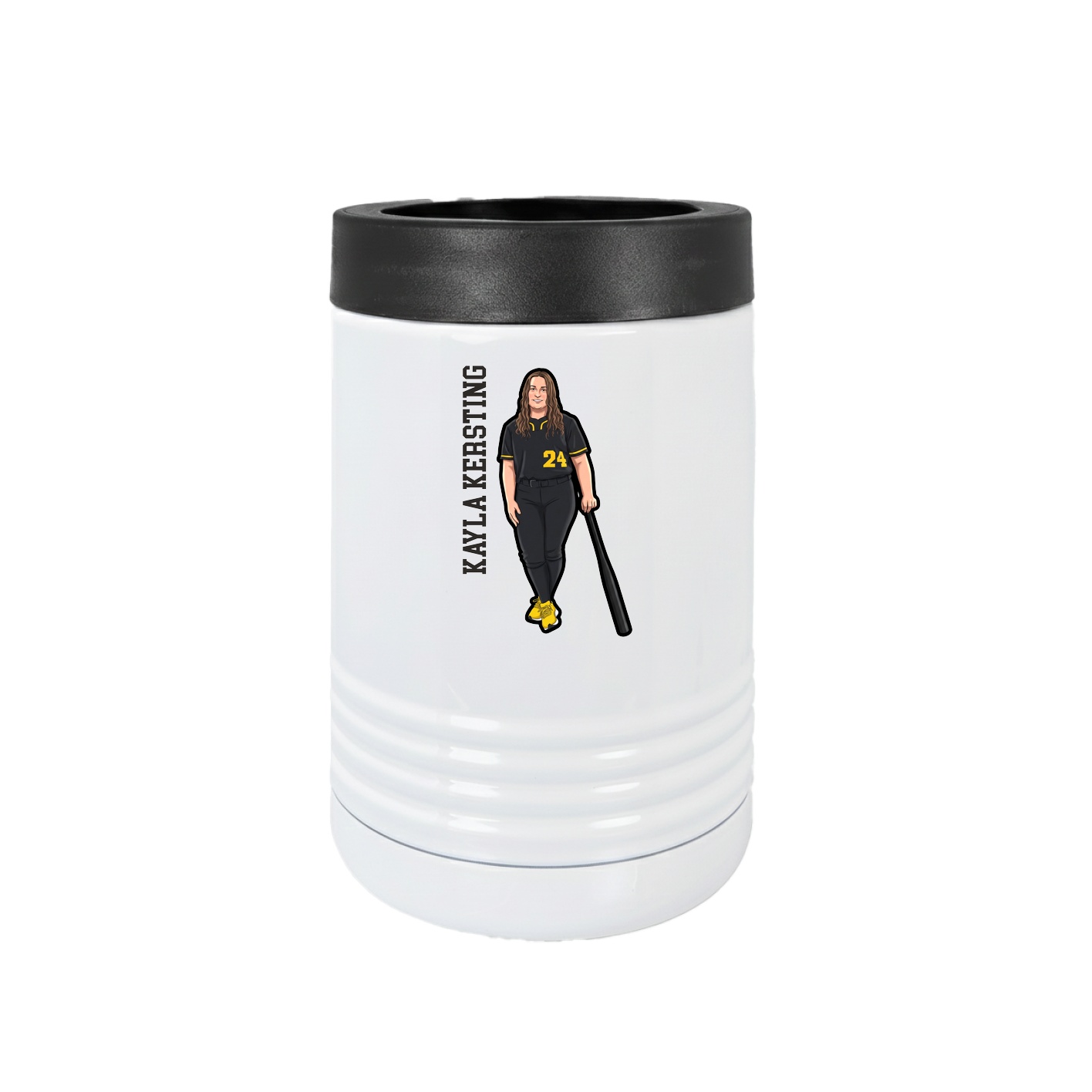 Beverage Holder — Name Vertical in White