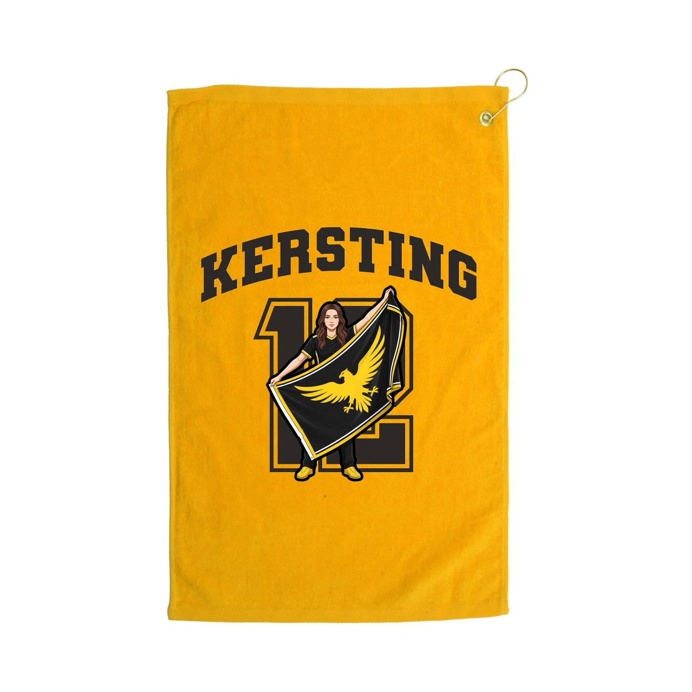 Golf Towel — Number in Gold