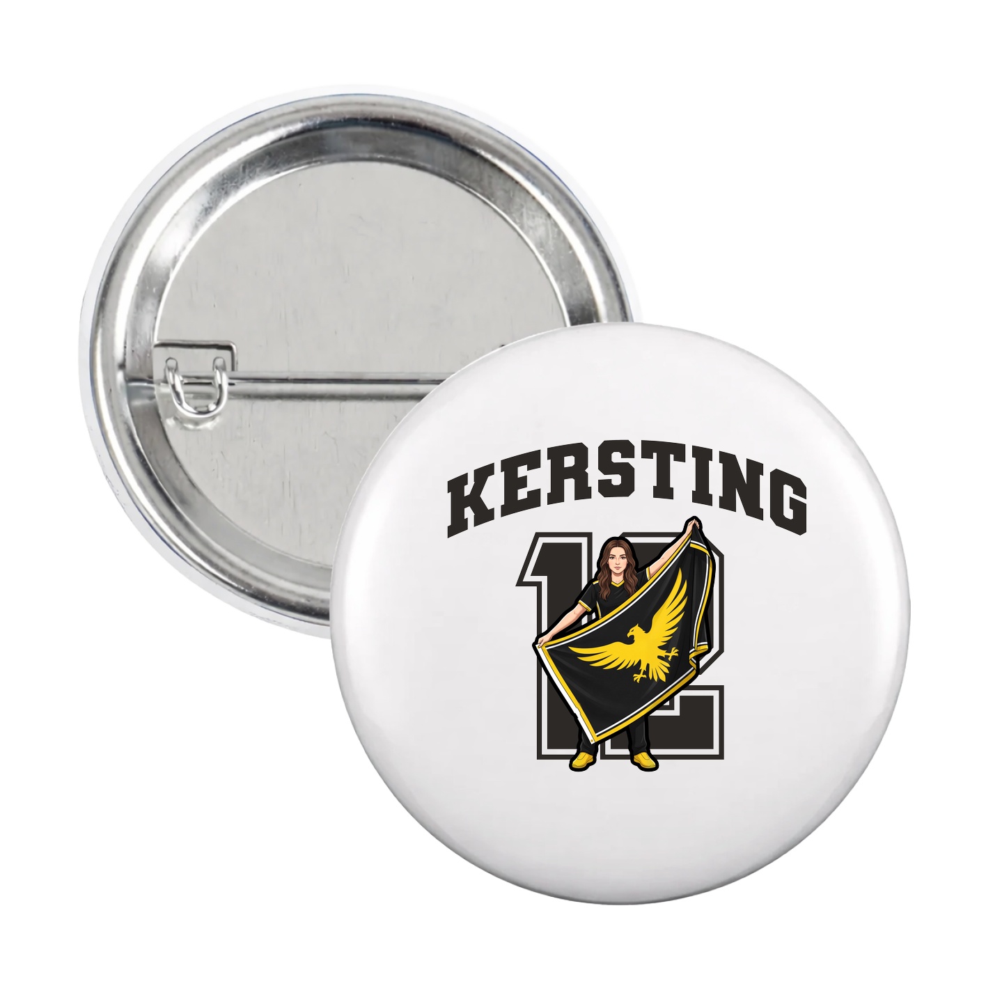 Game Day Button — Number in White