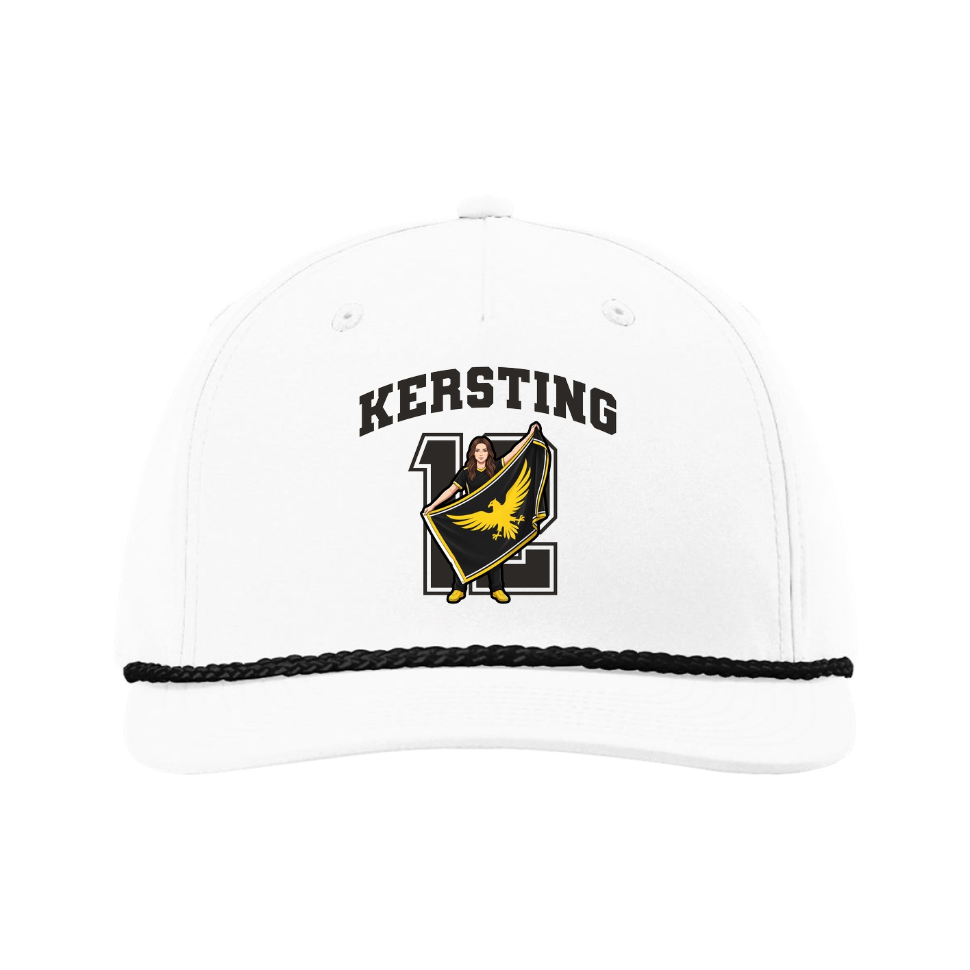 Five-Panel Classic Rope Cap — Number in White