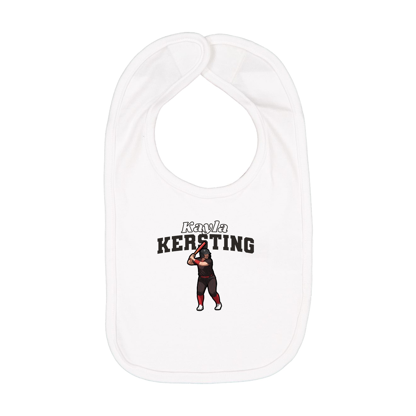 Infant Bib — Name Arch in White