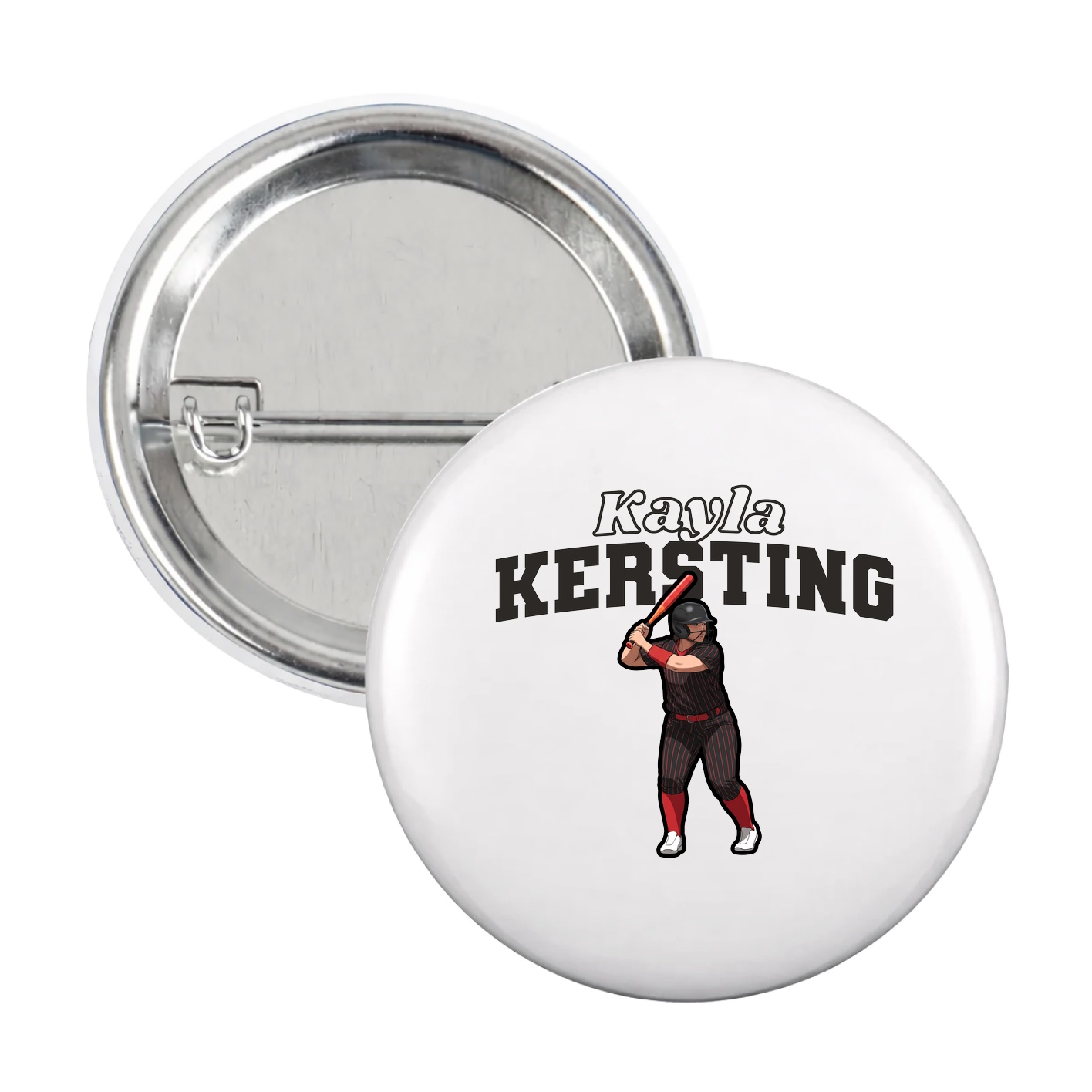 Game Day Button — Name Arch in White