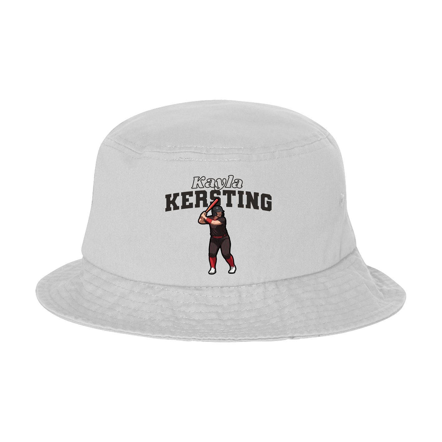 Bucket Cap — Name Arch in White