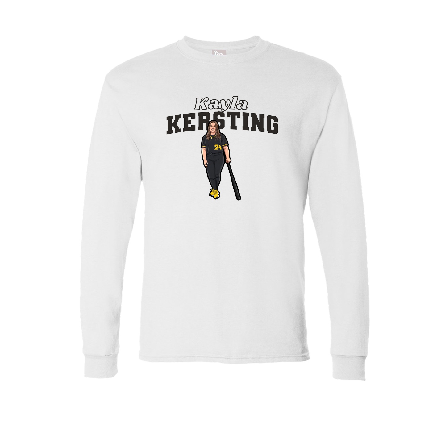Long Sleeve Tee — Name Arch in White