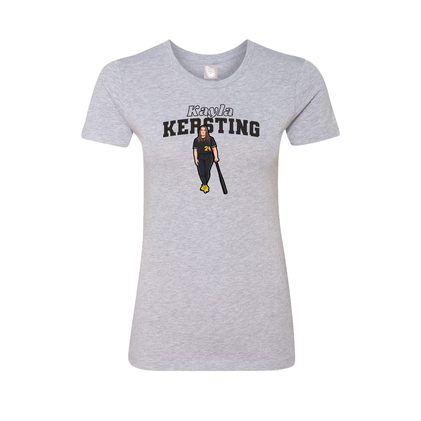 Fitted Women's Tee — Name Arch in Grey
