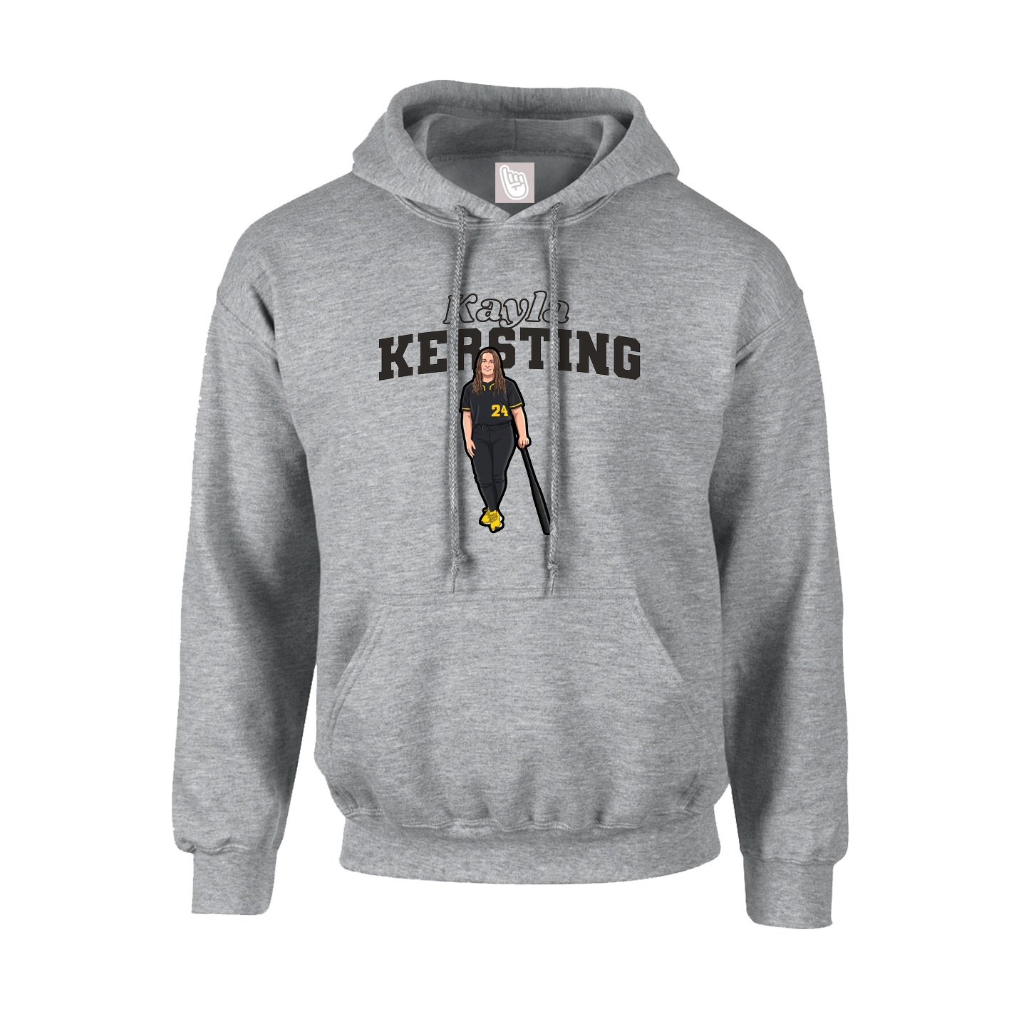 Hoodie — Name Arch in Grey