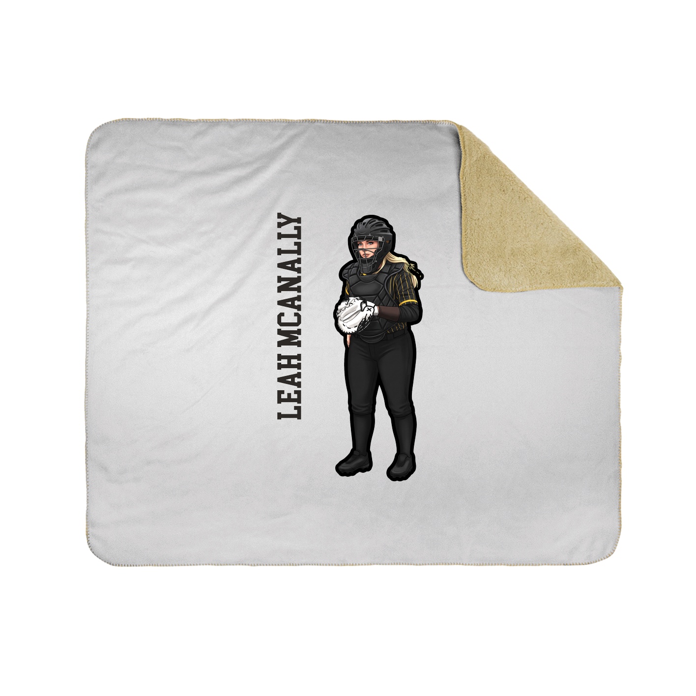 Throw Blanket — Name Vertical in White