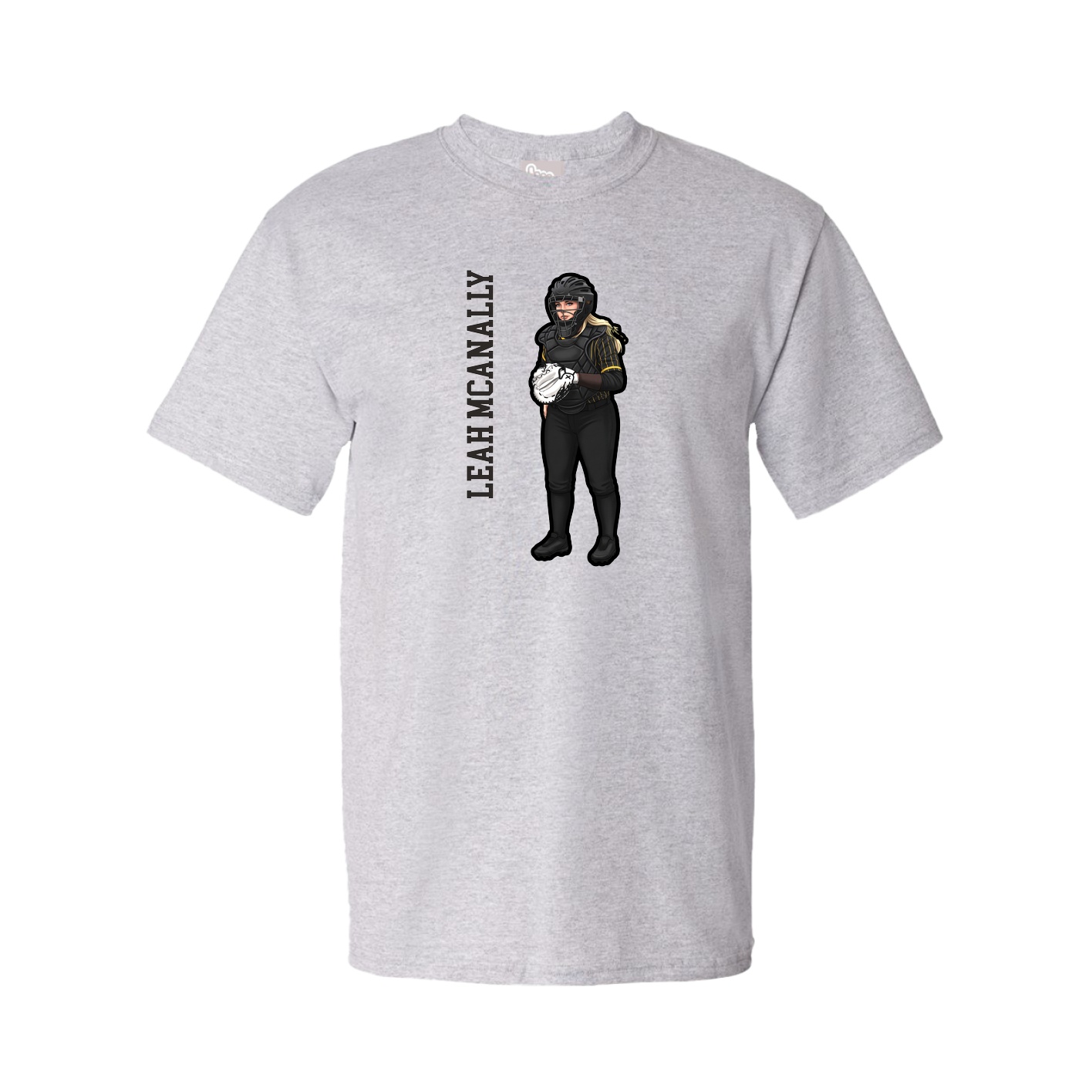 Youth Tee — Name Vertical in Grey