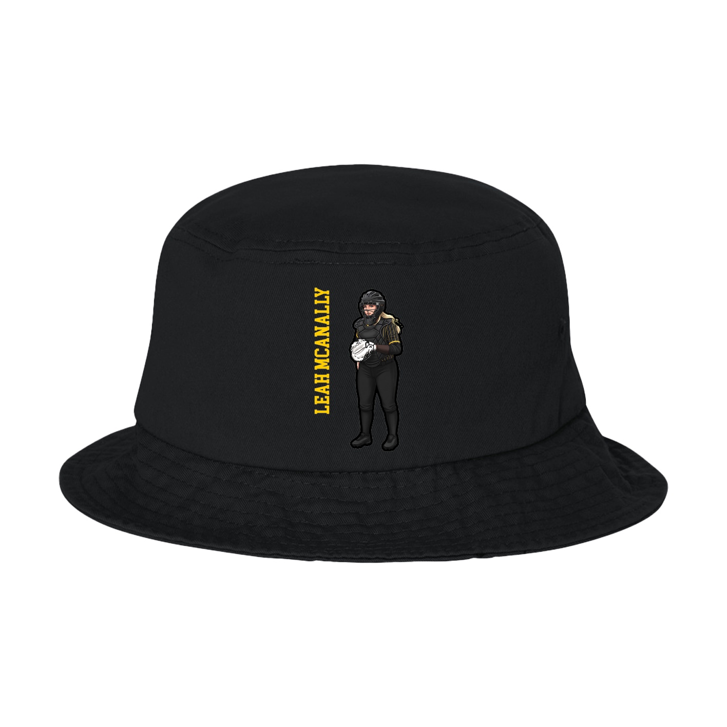 Bucket Cap — Name Vertical in Black