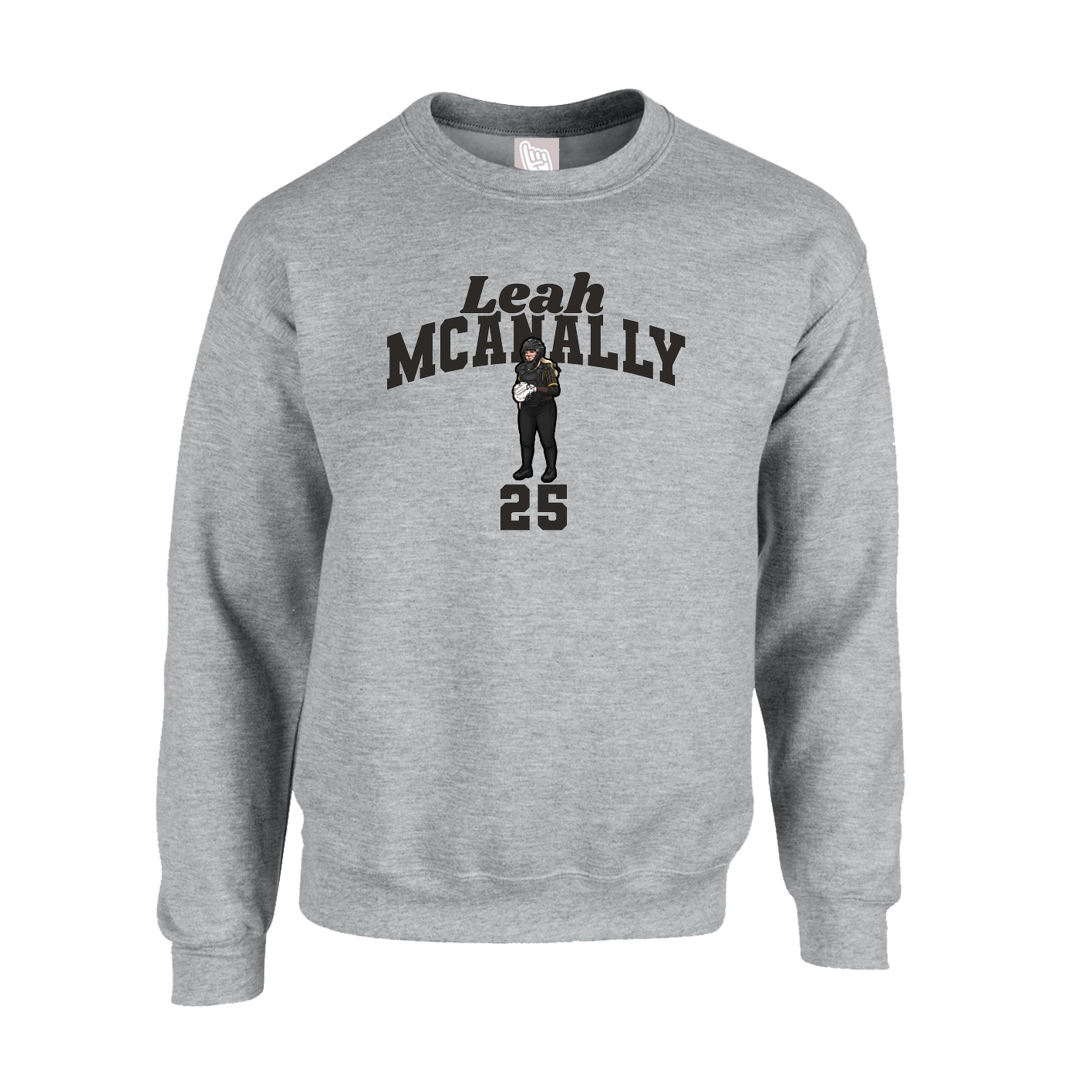 Fleece Crew — Signature Arch in Grey