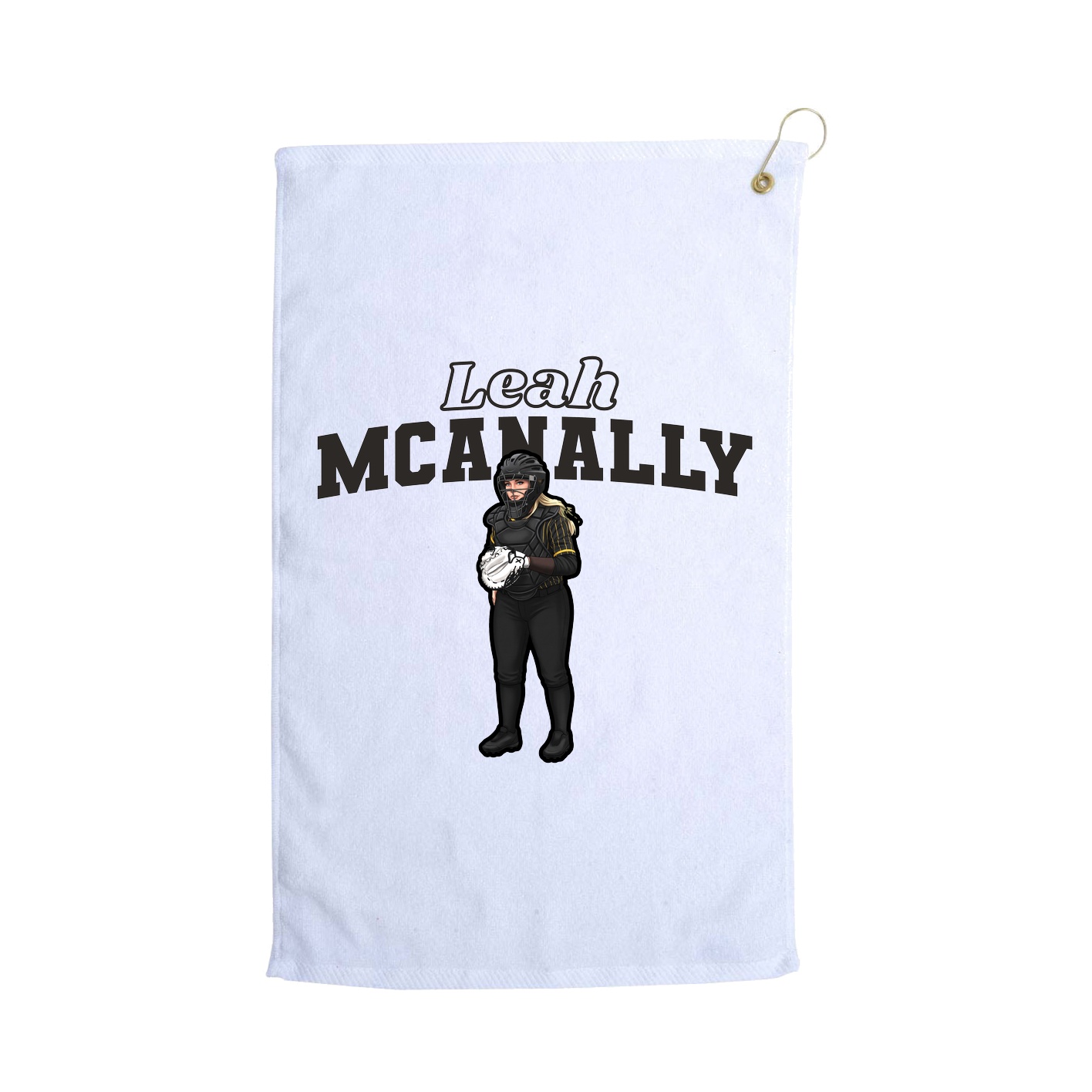 Golf Towel — Name Arch in White