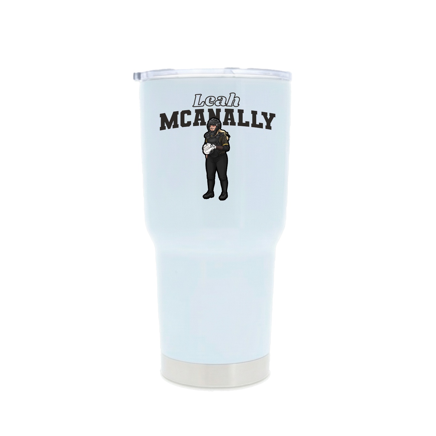 30oz Stainless Steel Tumbler — Name Arch in White