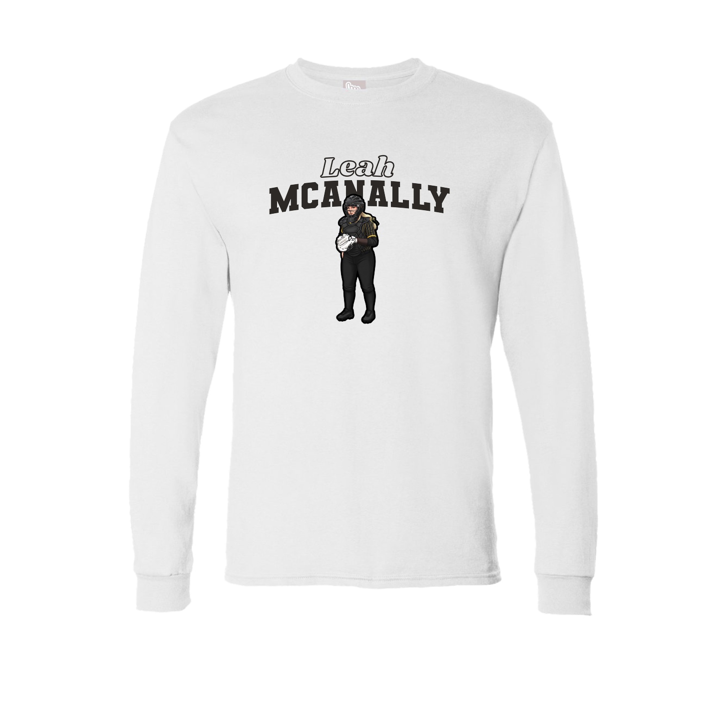 Long Sleeve Tee — Name Arch in White