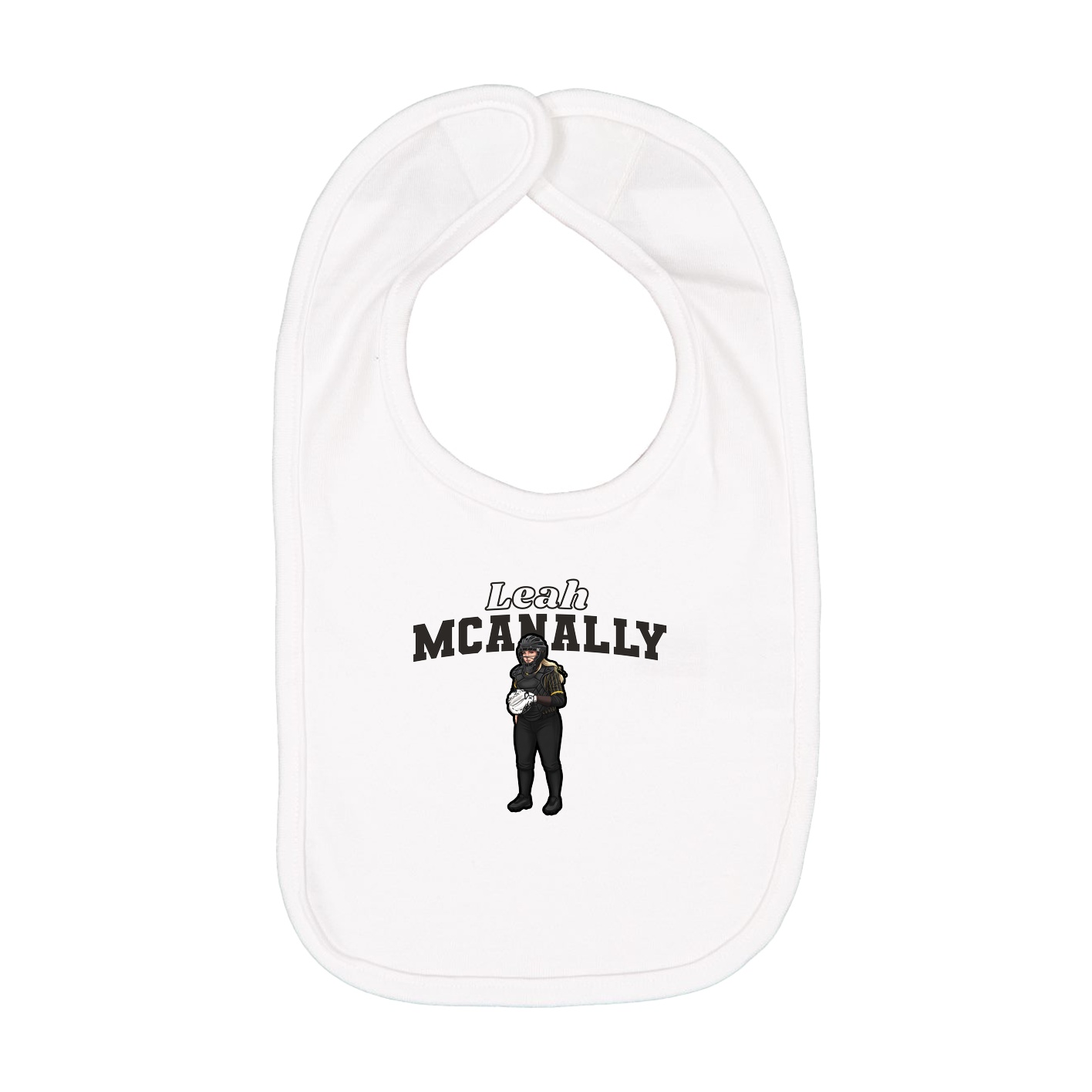 Infant Bib — Name Arch in White