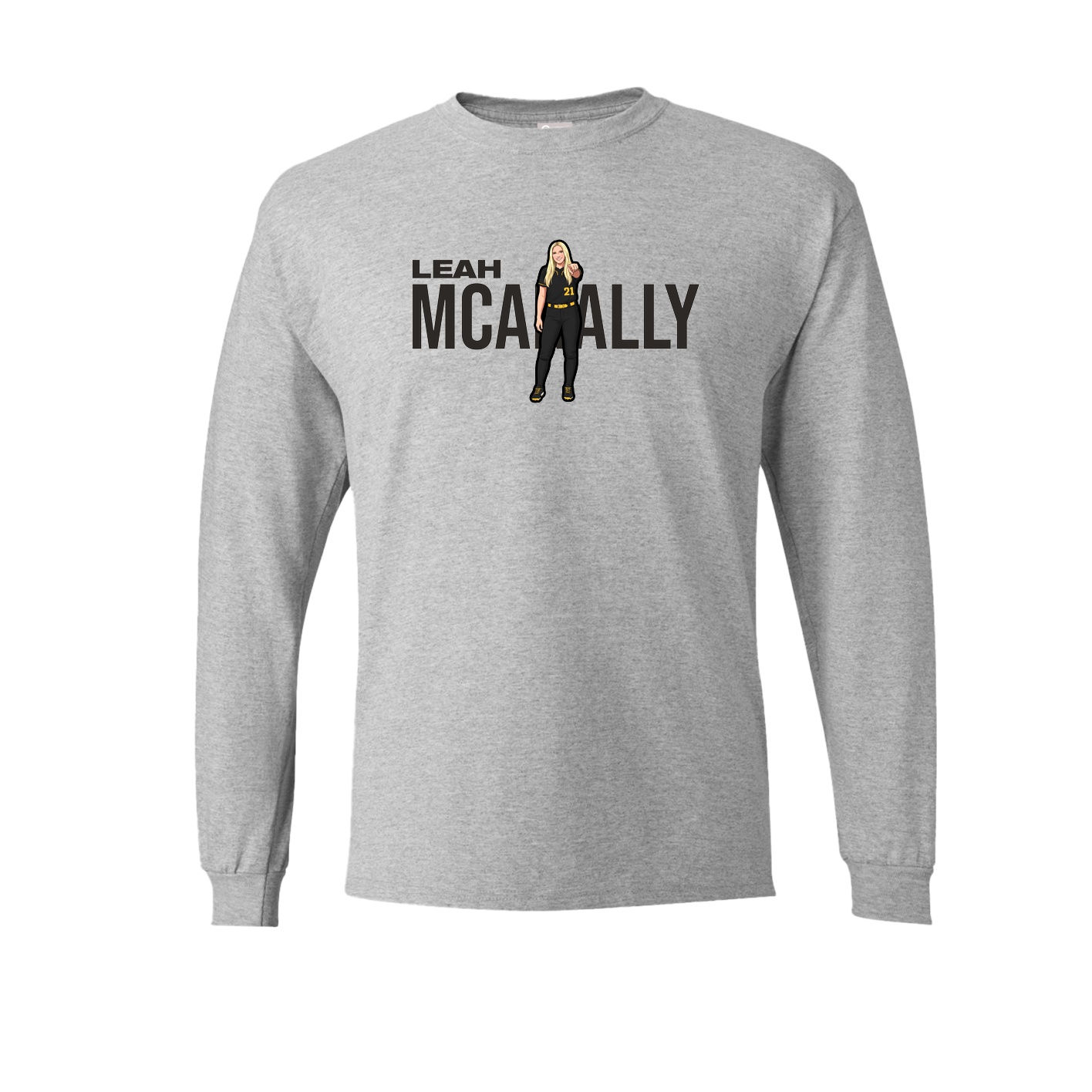 Long Sleeve Tee — Player Name in Grey