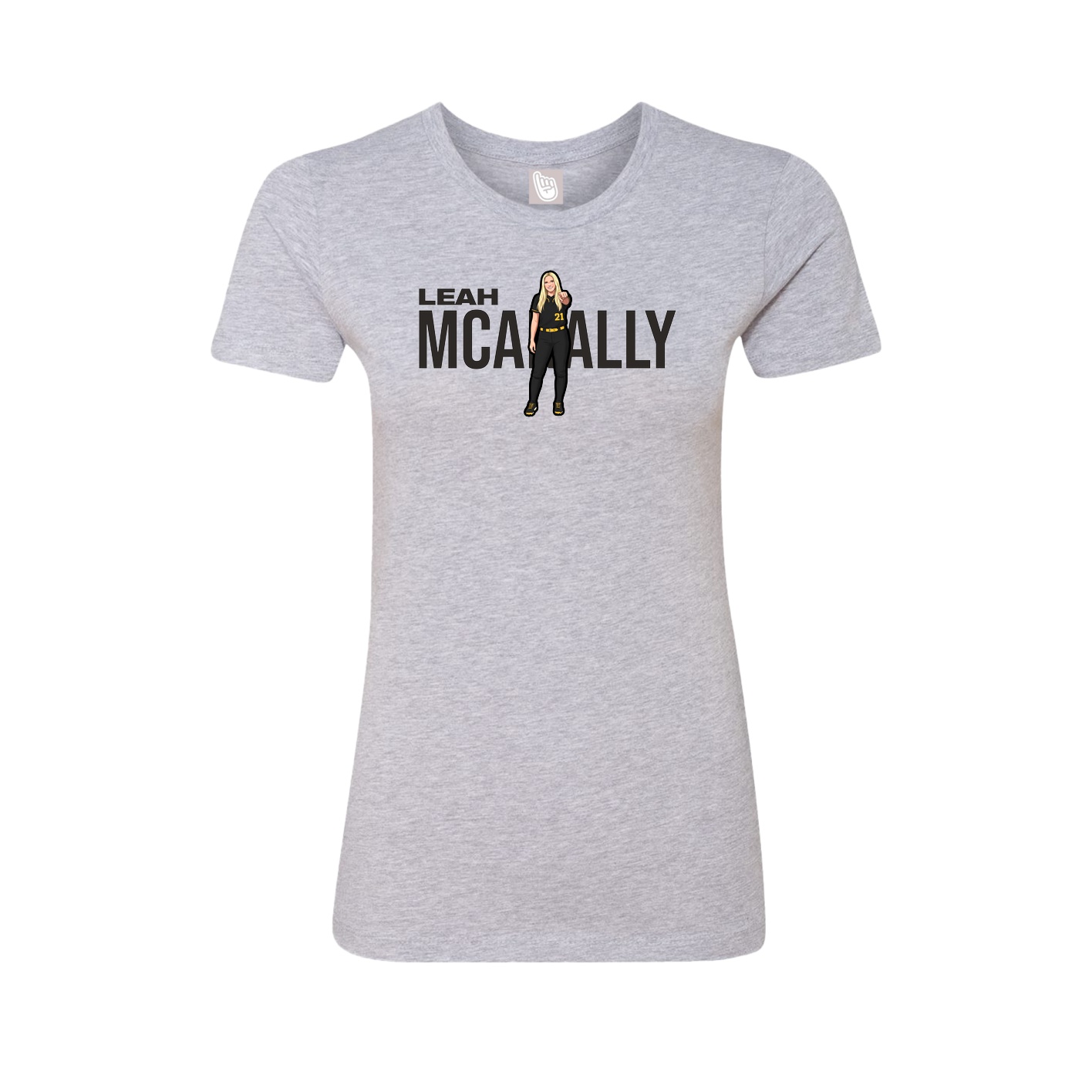 Fitted Women's Tee — Player Name in Grey