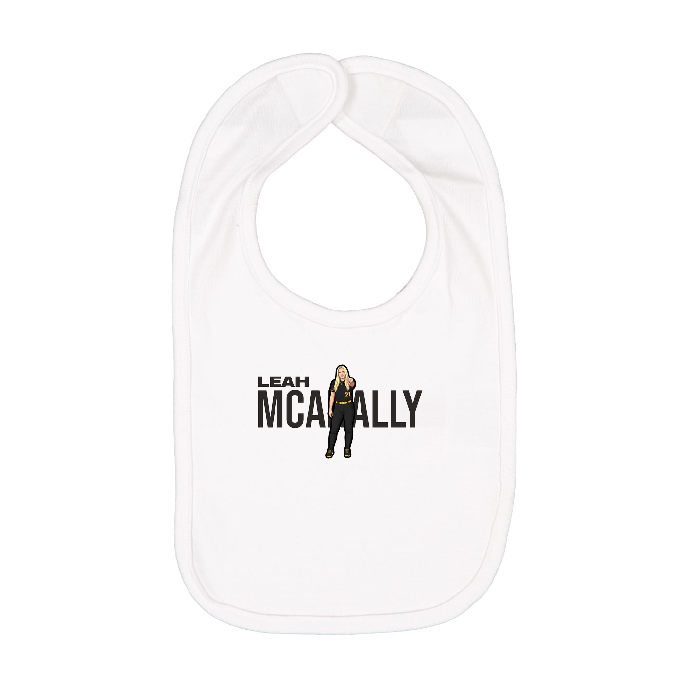 Infant Bib — Player Name in White