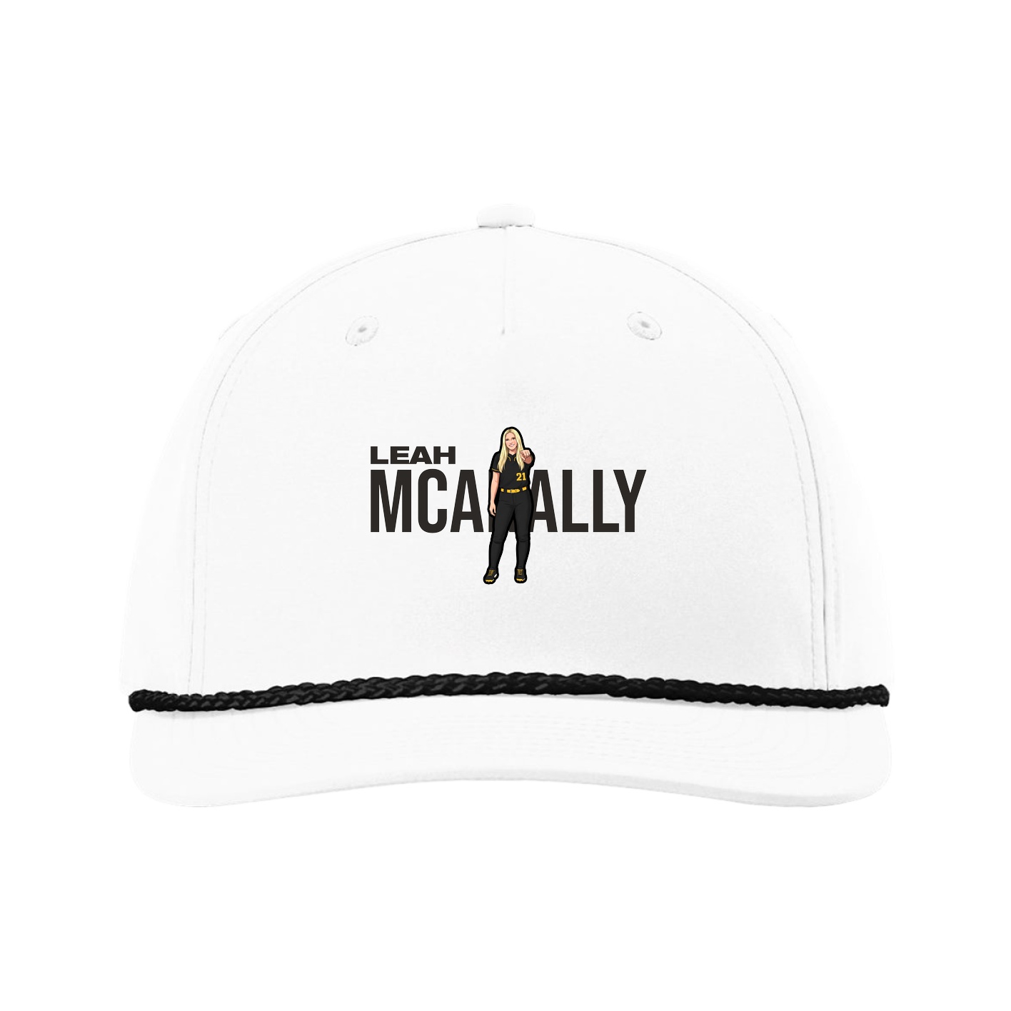Five-Panel Classic Rope Cap — Player Name in White